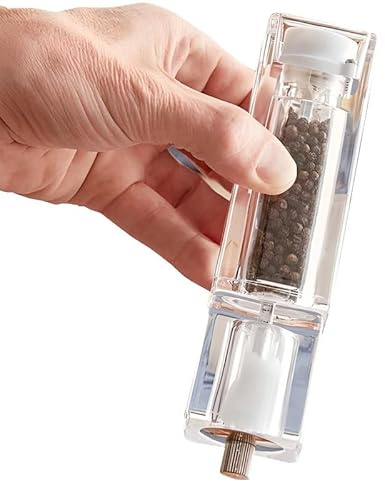 OCS Parts Pro Series 2-in-1 Salt Shaker and Pepper Mill | 7-Inch Heavy Duty Acrylic Salt Shaker and Pepper Grinder Mill with Adjuble Coarse Control for Home Kitchens and Restaurants
