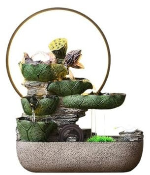 XUJUAN-0227 Fuente de Mesa Adornos de Agua Corriente de Lujo Ligeros Fuente de la Fortuna de Agua circulante Decoración Interior Sala de Estar Escritorio Decoración de Regalo