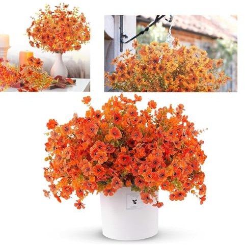 JOZMMZEOOA Kunstblumen10 Stücke Herbststrauß Künstlich Kunstblumen Herbstblumen Artificial Flowers，für Herbst Deko Balkon Herbstliche Balkonpflanzen Seidenblumen Herbstzweige Herbstdekorationen