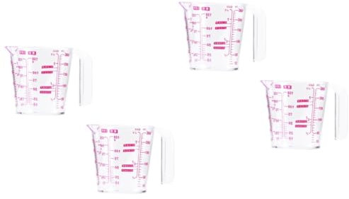 IMIKEYA Set di 2 contenitori per il trasporto di bicchieri per miscelazione di vernice, bicchieri per misurare liquidi, misurino in plastica con scala, 2 pezzi x 2