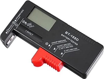 LIFKICH Bt-168d Digital Battery Tester Universal Volt Checker for Aa Aaa 9v and Button Cell Batteries for Electronics and Household Use