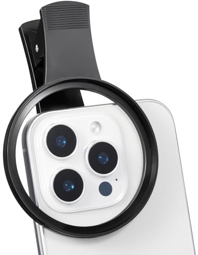 K&F Concept 67mm Clip-on Filtro Adaptador para Teléfono,Anillo Adaptador para Filtros de Teléfono Móvil con Clip Compatible con iPhone 16 15 Pro MAX 17 14 13,para Samsung