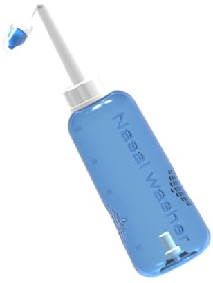 NOLITOY Irrigador Nasal de 500 Ml para Sinus Rinse Botella de Plástico y Control de Flujo de Agua, Adecuado para Lavados Nasales Adultos y Niños