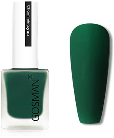 Virellay Grün Matte Nagellack, Dunkelgrün Schnelltrocknend & Langanhaltend ungiftige Nagellacke Ohne UV-Lampe, Hochwertig Nagellack Matt Effect, Matte Nail Polish für Anfänger DIY Nail Art