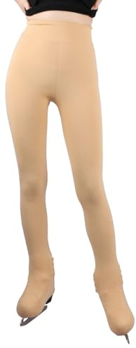 Leeonway Collant Patinage Artistique Fille,Legging De Patinage Artistique,Pantalon Patinage Artistique sur Glace,Conception ConnectéE Au Pied,Convient Aux Femmes,Filles