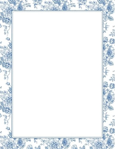 Great Papers! Stationery Letterhead, Blue Toile Floral, 8.5x11, Printer Friendly, 50 Sheets (2025010)