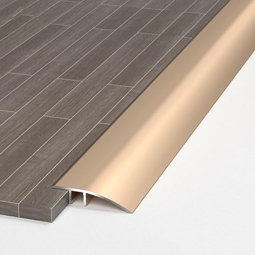 Aluminum Transition Threshold Between Wood and Tile, Self Adhesive Strip for Laminate Floor Door, Door Thresholds, Reduction Strips for Vinyl Laminate Flooring-Gold||90x4.2cm