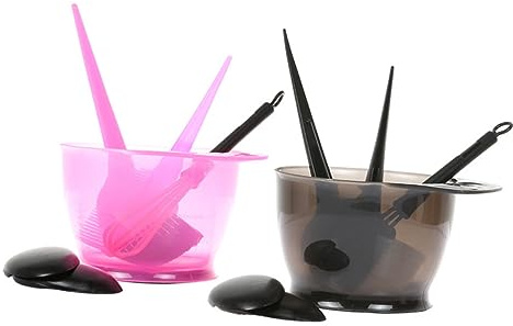 BESTYASH 5pièces Kit De Coloration Cheveux Noir Avec Bol Peigne Pinceau Et Protections Auditives Accessoires Coiffure Durables Pour Salon Maison Et École