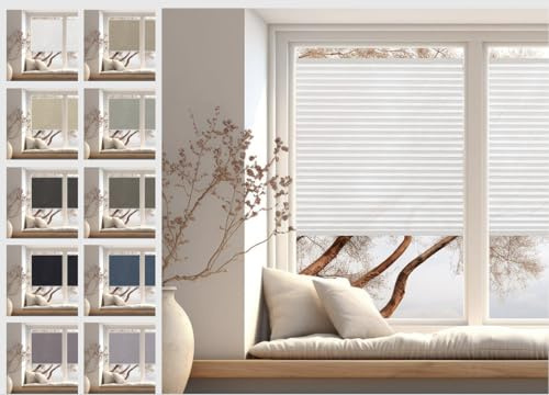 Ella Plissee – Maßgefertigtes Plissee ohne Bohren | Sicht- & Sonnenschutz nach Maß in 10 Farben | Lichtdurchlässig oder Verdunkelnd