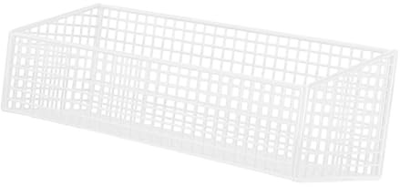 HGZLQKD Wall Mounted Wire Basket Pantry Organizer Rack Sturdy Kitchen Storage Hanging Fruit Basket for RV Home Garage Closet Bathroom, White L