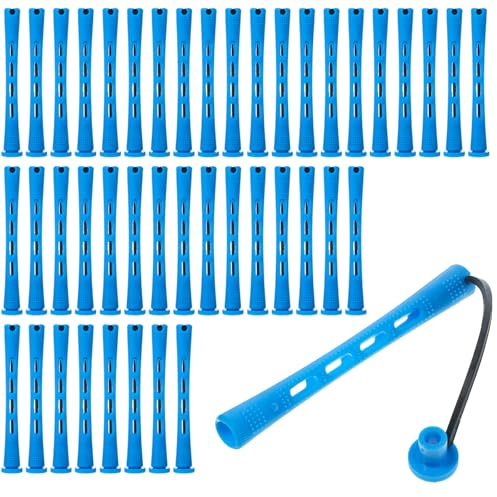 LIQWEI 60Pcs Perm Rods, Perm Rods for Short Hair, Hairs Rollers for Women Plastic Cold Curling Rod Wave Hairing Roller with Clip, Perms Papers Heatless for Natural Hair Long Short Hairing Styling Tool