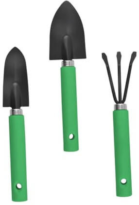 iplusmile Ensemble D'outils pour Bonsaï et Plantes Succulentes, Mini Kit de Jardinage à Main 3 Pièces, Acier Inoxydable Vert Noir, pour Plantation Intérieure et Transplantation de Fleurs