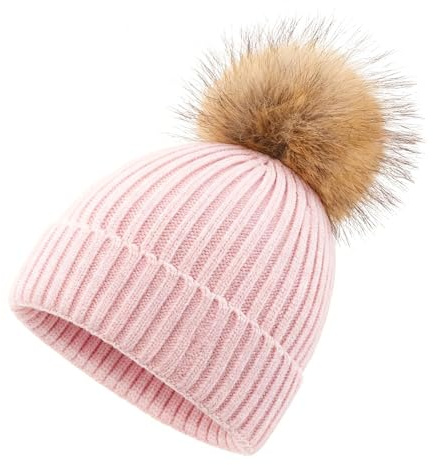 Yemlarey Kinder Wintermütze Baby Strickmütze Mädchen Jungen Beanie Herbst Kindermütze mit Bommel