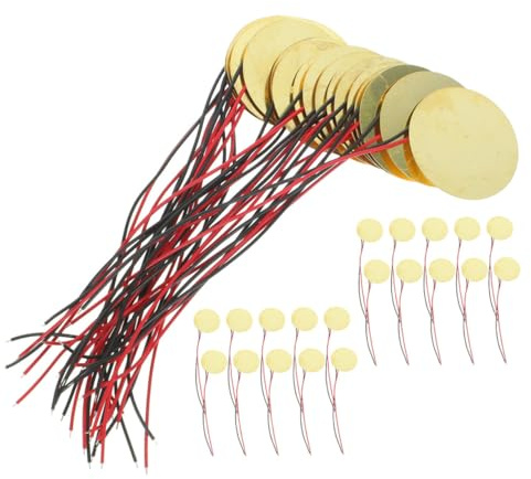 Alipis 40 Stück Piezo Discs mit Kupferleitungen Buzzer Sound Sensoren für Akustikgitarre Drum Trigger Zubehör Musiker