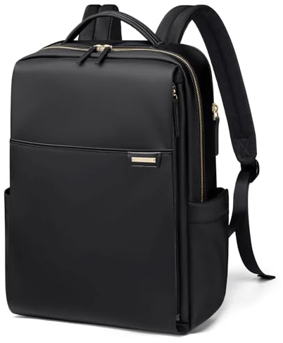 Golfkvalitet laptopryggsäck för kvinnor, arbete affärsresor datorryggsäckar med laptopfack vattentät vardaglig dagväska för resor högskola, 35 cm, svart