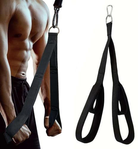 NANASUGUR Verstellbares Trizepsseil, Zughilfen Krafttraining Kabelbefestigung & Kabelzug Aufsatz, Extra langes Latzug Seil zum Herunterziehen für Fitnessstudio und Heimkraftstation