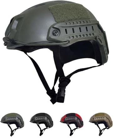 LOOGU Airsoft Ops Core Casque de Protection Tactique (Fast BJ & PJ) avec Coussinets et Rails latéraux pour Les Loisirs, l'extérieur, Le Paintball