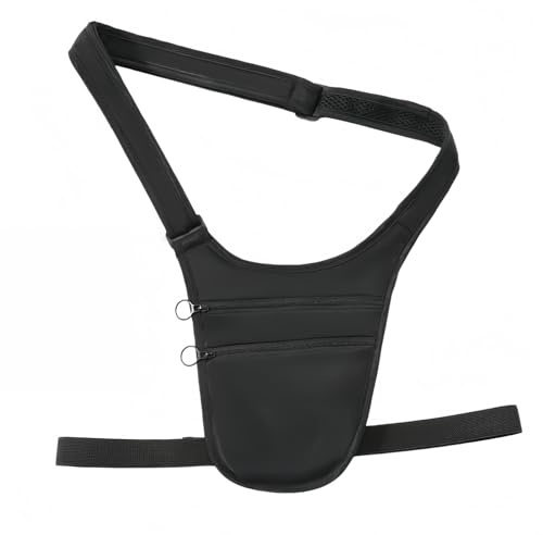 Skin Versteck Brustbeutel Hüfttasche Brusttasche Herren und Damen mit Abnehmbarem Gürtel und Weicher, Hautfreundlicher Rückseite, geldgürtel für Reisen，geldgürtel mit geheimfach。 (Schwarz)