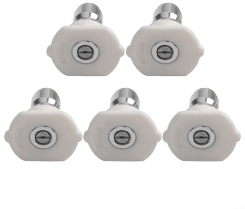 Paquete de 5 boquillas de lavado a presión, ángulo de 40 grados diseñadas para accesorios de conexión rápida de 1/4 y rendimiento de 2900-4350 PSI