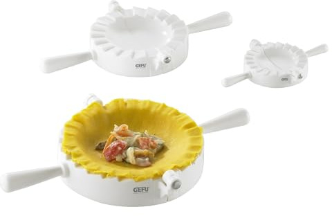 GEFU Ravioli- & Maultaschenformer VERONA - 3-tlg. Teigtaschenformer Set | Pastamaschine für Ravioli, Maultaschen und Teigtaschen - Ø 12,5 / 9,5 / 6 cm - Kunststoff, Spülmaschinengeeignet