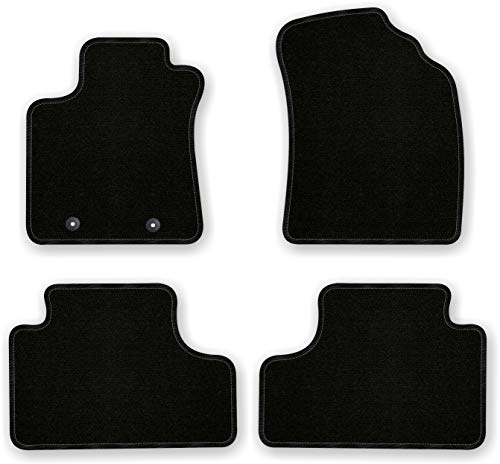 Autofußmatte Basic (OAS) schwarz für Toyota Avensis T27 Baujahr 2009 bis 2011 Schrägheck & Kombi | mit Befestigungen in der Fahrermatte inkl. Haken