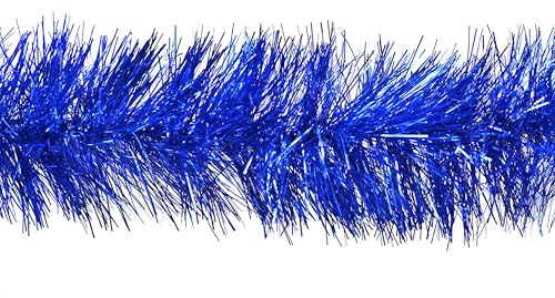 3 m Ghirlanda di Natale 15 cm//Capodanno Carnevale Natale decorazione albero di Natale Decorazioni girllande Albero di Natale Lametta 150 mm blau