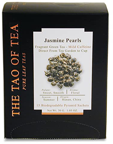 The Tao of Tea Jasmine Pearls Box Pyramid Sachets, 1.05 Ounce