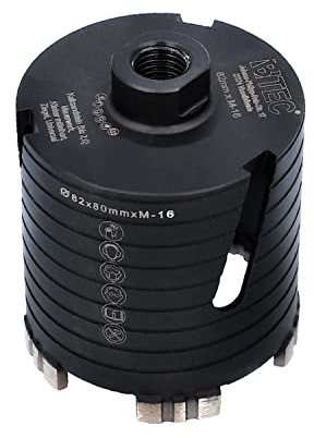 BTEC – Diamant Dosensenker 82 mm mit M16-Aufnahme + 80 mm Nutzlänge – Dosenbohrer für Mauerwerk, Kalksandstein, Ziegel, Poroton, Putz uvm. – Diamant Bohrkrone