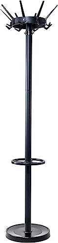 MAUL Garderobenständer MAULcaligo | hochwertige und stabile Standgarderobe für den Eingangsbereich oder Empfangsräume | edler Kleiderständer aus Stahl für permanente Belastung | Schwarz