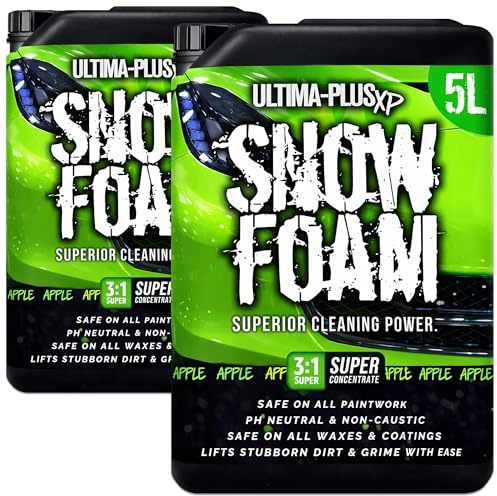 Ultima-Plus XP Snow Foam pH Neutral Car Shampoo Wash - Super Thick Foam Pre-Wash Vehicle Cleaning Detailing - Apple Fragrance (10 Litres)