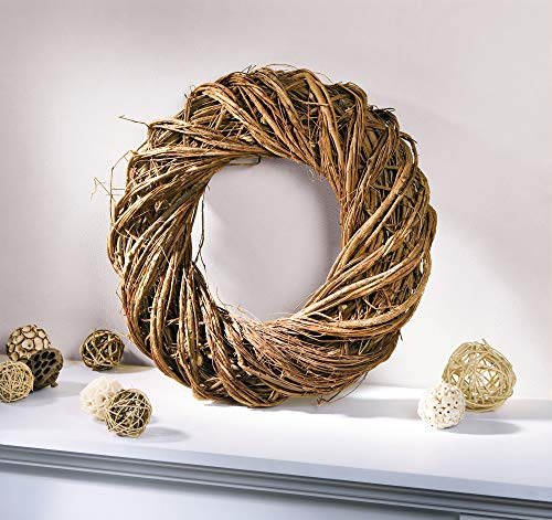 großer Reisigkranz Ø 47 cm, Dekokranz für Drinnen & Draußen, Türkranz, Naturkranz, Wandkranz