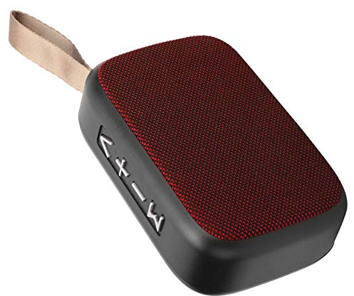 Altavoz Bluetooth, altavoz portátil inalámbrico, mini altavoz de música, 400 mAh, HIFI, subwoofer, graves en auge, USB, con radio FM(rojo)