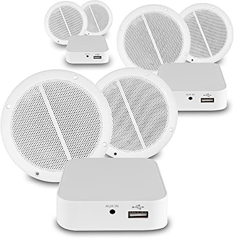 Power Dynamics Multi Room Ceiling Speaker System with Wi-Fi App Controlled Amplifier, 3-Rooms WT10SET