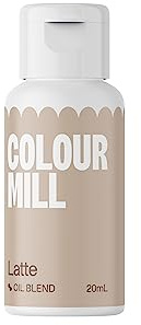 Colour Mill Oil Blend Lebensmittelfarbe Ölbasis, Latte, 20 ml | Hochkonzentriert, Leuchtende Farben, Geeignet für Buttercreme, Schokolade, Kuchenteig, Ganache und Zuckermassen