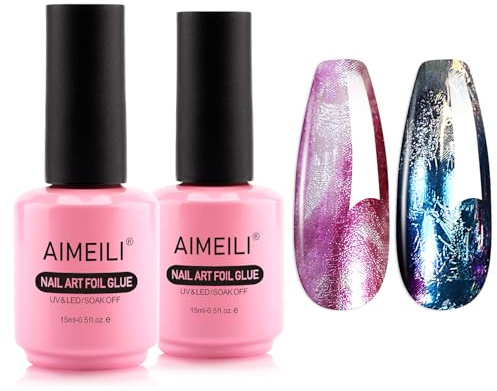 AIMEILI Nail Transfer Foil Gel, Nail Foil Glue Gel Nail Art för Naglar 2 * 15ml