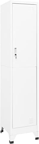 Hommdiy Schließfachschrank putzschrank Weiß 38x45x180 cm Stahl