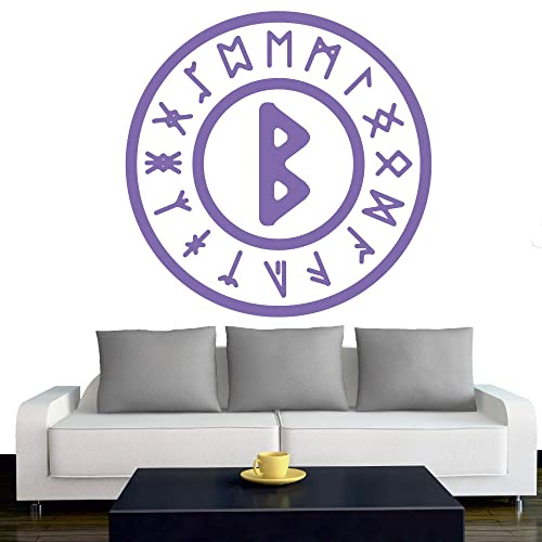 INDIGOS UG - Wandtattoo Wohnzimmer - Wandaufkleber Wikinger - Viking - B - nordisch - Mythologie - 60x60 cm - Lavendel - Aufkleber Kinderzimmer Schlafzimmer Küche Badezimmer Büro Dekoration
