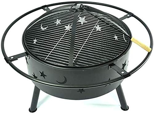 Feuerstellen für den Außenbereich, Holzofen, runde Feuerstelle – Bronze-Feuerstelle für den Außenbereich, Metall, Schürhaken, Eisen, Mesh, Glut und Funkenschutz, Bildschirmabdeckung, Haushal