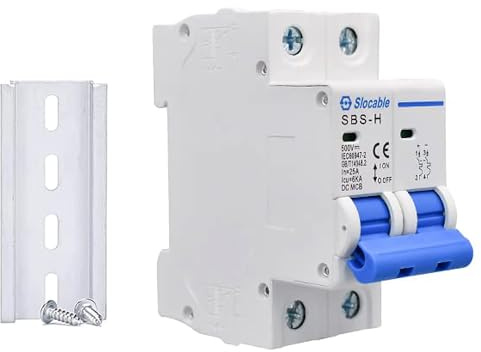 HandGold 2P 500V 32A Leitungsschutzschalter,DC Trennschalter Solar,Sicherungsautomat,für Solar PV System (32A)
