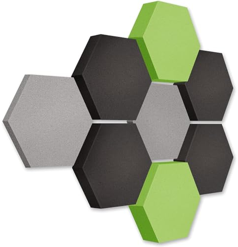 platino24 Akustikpaneele 8 Elemente Edition LOFT 3D I Ø 300mm Akustikplatten Schalldämmung Wand & Decke I Akustikschaum Schall-Absorber aus Basotect 30-70mm mit farbiger Akustikbeschichtung