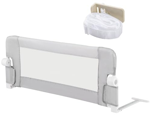 LIFEZEAL Baby Bettgitter Klappbar (Grau)