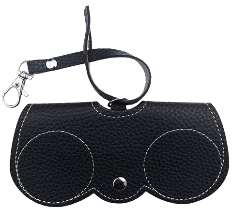 Nounex21 - Premium Sonnenbrillen Schutzetui, tragbares Brillenetui, modischer Sonnenbrillen-Halter, weiches PU-Leder, 12 Farben (Schwarz)