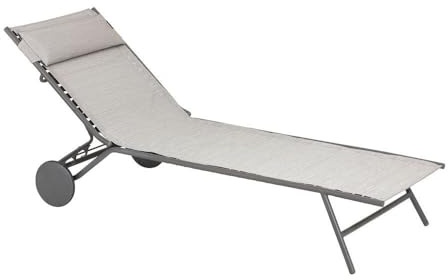 Lafuma MOBILIER - Sonnenliege/Gartenliege - Miami II - Batyline® Duo - Grau Galet LFM5171_9714-5 Jahre Garantie