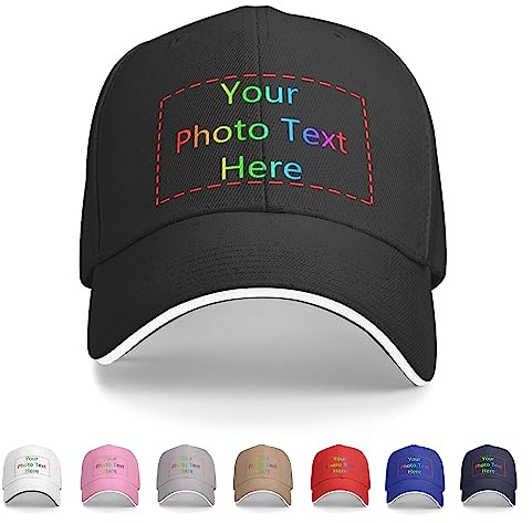 Personalisierte Baseballmütze für Männer Frauen, Personalisierte Mütze Trucker Hüte Benutzerdefinierte Dad Hüte Hip Pop Cap Ballhut Personalisierte Einstellbare Denim Casquette Hut Baseballmütze