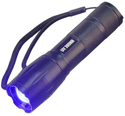 Linterna de zoom LED UV de 395 nm, luz negra ultra violeta con 4 modos, impermeable, superbrillante, 500 lm para inspección de habitaciones de hotel, revelación de orina de mascotas, detección de