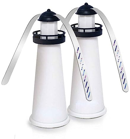 Repelente Moscas Portátiles para Mesas Faro Trampa para Moscas Mantener Las Moscas Alejadas de Los Alimentos Espanta Moscas Telescópico Gira 360 Grados 2 Piezas,White,25.3cm