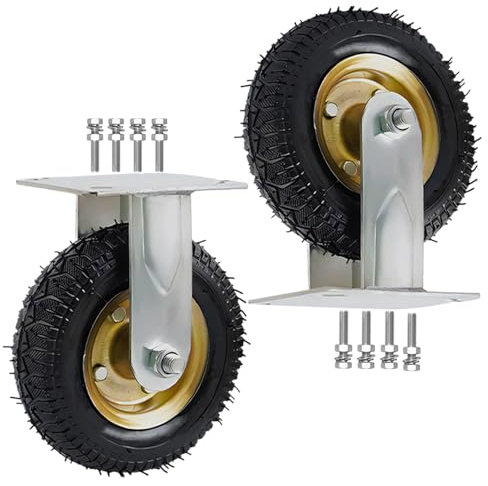 LIGUOYI 2 Schwerlastrollen, Lenkrolle Luftrad Leise Stoßdämpfung 300Kg Gesamtkapazität Abriebfest Langlebig Mit Schrauben 150/200/250MM Luftreifen Bockrolle, Speisewagen Mechanisch Möbel