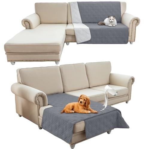HonunG wasserdichte Haustierdecke,Sofa Decke,Hundedecke Für Unterwegs,wasserdichte Decke,Wasserfeste Decke bieten umfassende Abdeckung und Schutz für Ihre Sofa, Bett, Autositz (101x127cm,Grau)