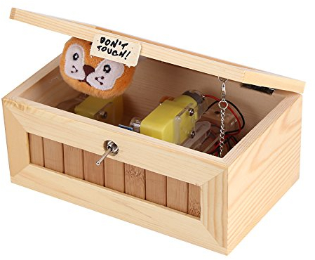Lustige USB-Elektronikbox aus Holz mit Niedlichem Tiger, Stressabbau-Spielzeug für Schreibtischdekoration, für Zuhause, Büro, Auto