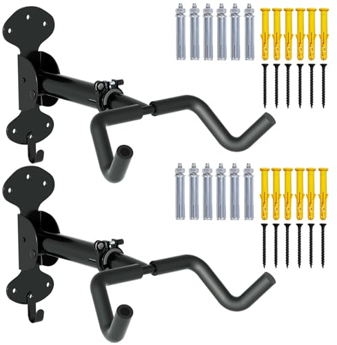Urban Deco Bike Wall Mount 2pcs Bike Hanger with 66lbs Weight Capacity 360° Adjustable Angle Soft Padding Protection Bike Rack Garage Extendable by 6in for Home and Garage Use